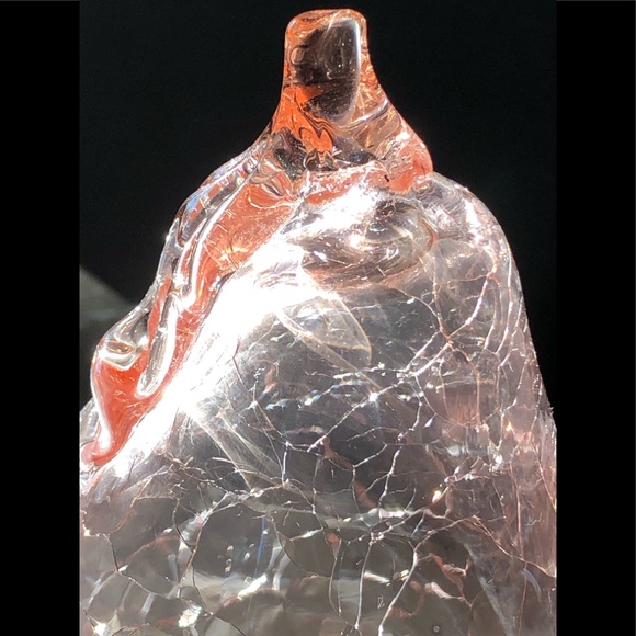 Pink crackle glass pear - Picture 3 of 5